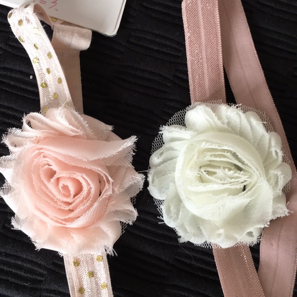 Pink Tea & Ivory Baby Hairbands NWT - Picture 6 of 6
